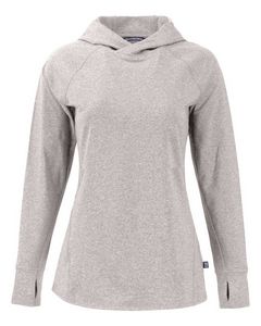 Cutter & Buck Adapt Knit Recycled Womens Heathered Hooded Pullover