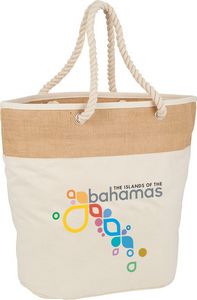 Jute Accent 12oz Cotton Canvas Rope Tote