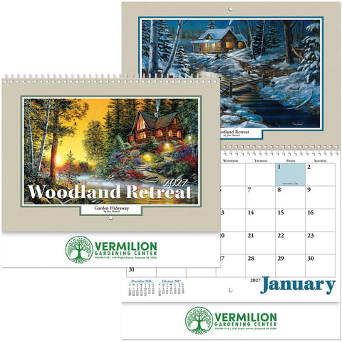 Woodland Retreat Spiral Wall Calendar