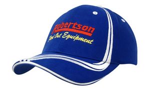Brushed Heavy Cotton Cap with Waving Stripes on Crown & Peak