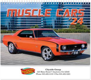 Full Colour Muscle Cars Spiral Wall Calendar