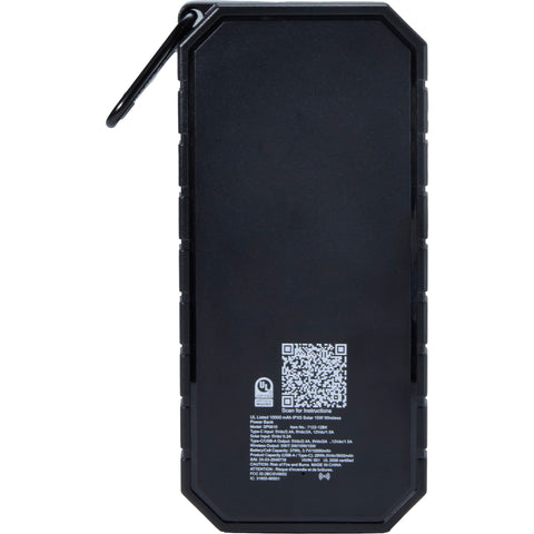 UL Listed 10,000 IPX5 Solar 15W Wireless Power Bank