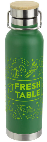 Cusano 22 oz Vacuum Insulated Stainless Steel Bottle with Bamboo Cap