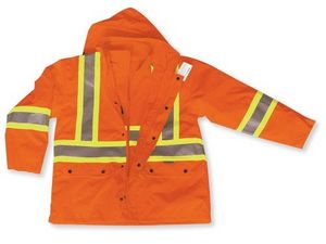 3-In-1 Orange Fleece Rain Jacket