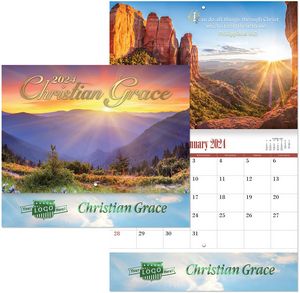 Luxe Gallery Christian Grace Stapled Wall Calendar