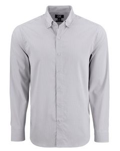 Cutter & Buck Skyline Eco Recycled Gingham Mens Long Sleeve Dress Shirt