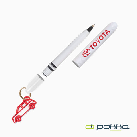 Pokka? Pocket Pen w/Dock & Gold Keyring & Charm