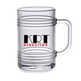 Tin-Can Beer 13.5oz clear glass handled mug