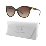 Michael Kors JAN Sunglasses, Dark Tortoise/Brown, Size 55