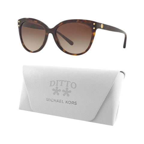 Michael Kors JAN Sunglasses, Dark Tortoise/Brown, Size 55