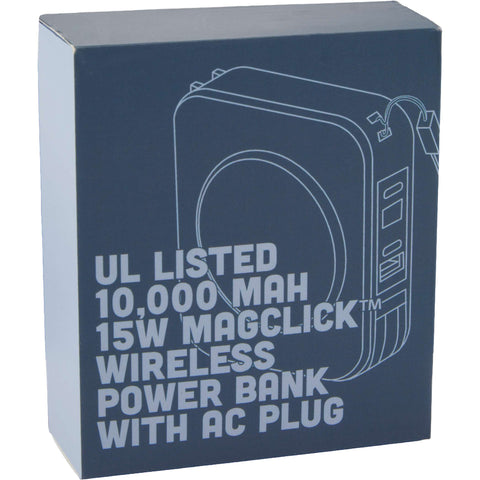 UL Listed 10000 mAh MagClick™ Power Bank with Plug