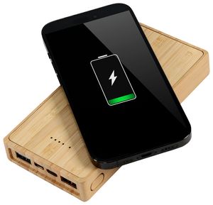 Bamboo 10,000mAh Solar/Wireless Powerbank
