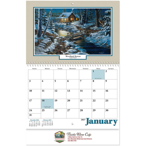 Full Colour Woodland Retreat Spiral Wall Calendar