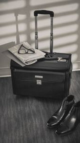 Bugatti Warren Business Case on Wheels w/Textured Vegan Leather