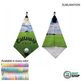 72 Hr Fast Ship - Microfiber Suede Shammy Golf Towel, Triangle Shape, 11x17, Sublimated