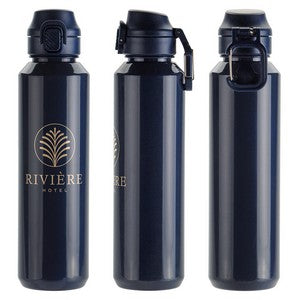 Switchback 27 oz RPET Bottle with Snap-Top Lid & Carabiner