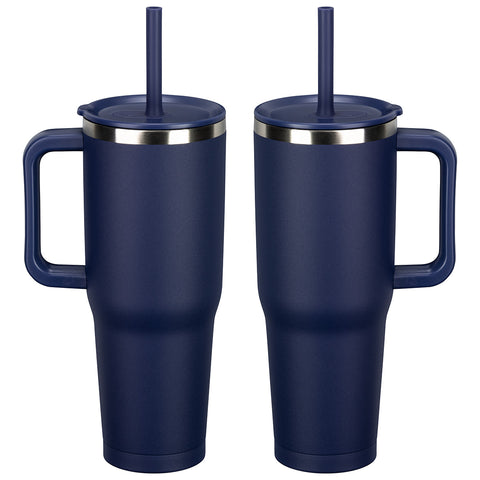 SENSO® Summit 40 oz Insulated Stainless Steel Travel Mug with Press-In Straw