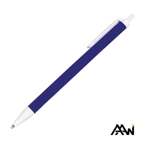 Value Slim Pen w/Glossy Colored Barrel - Matte White Accent