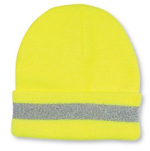 Reflective Lime Green Warmth Safety Toque Hat