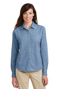Port & Company® Ladies' Long Sleeve Value Denim Shirt