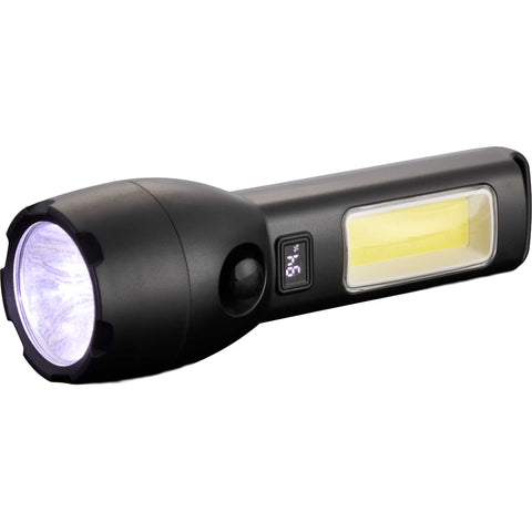 Solar Powered Rechargeable COB Flashlight