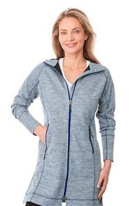 Women's ODELL Performance Knit Tunic Length Full Zip Hoodie with Thumb Holes
