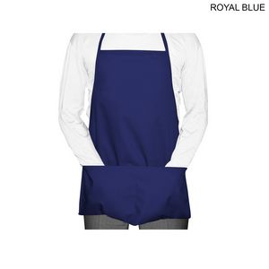Domestic made Shorter Length Twill Bib Apron, 19x24, 2 Pockets, Blank Only