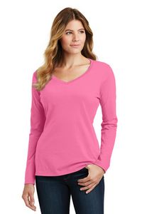 Port & Company® Ladies' Long Sleeve Fan Favorite™ V-Neck Tee