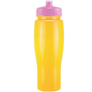 24 Oz. Contour Bottle w/ Push Pull Lid - Solid Colors