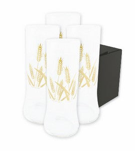 ~Hampshire 15.75oz pilsner clear glass S/4 in a Sable black gift box