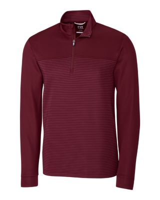 Cutter & Buck Traverse Stripe Stretch Quarter Zip Mens Pullover