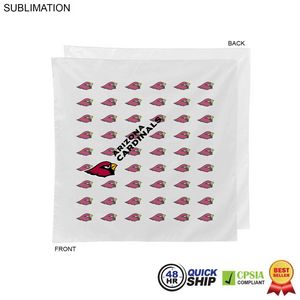 48 Hr Quick Ship - White Square Bandana, 22x22, Sublimated Full Color Logos