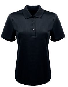 Zorrel® Ladies' Paseo Dot Stripe Jacquard Stripe Polo Shirt