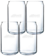 ~ Pop Can Tumbler 16oz clear glass S/4 in Midnight gift box - Etched