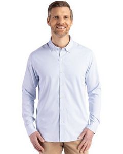 Cutter & Buck Skyline Eco Recycled Pinstripe Mens Big & Tall Long Sleeve Dress Shirt