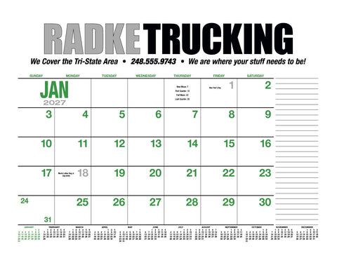 HotLine® Products 13-Month Desk Pad Calendar