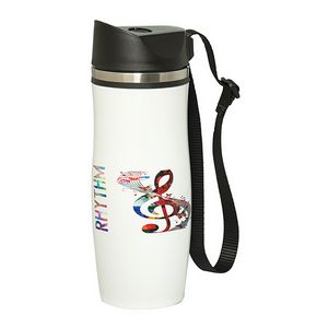 Floren Hill 450 Ml. (13.5 Fl. Oz.) Stainless Steel Tumbler Bottle With Strap Lid