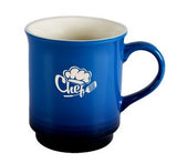Oxford 14oz gradient blue/cream ceramic mug in a Ripple gift box - etched