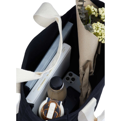 Black Cotton Tote w/ Cotton Handles