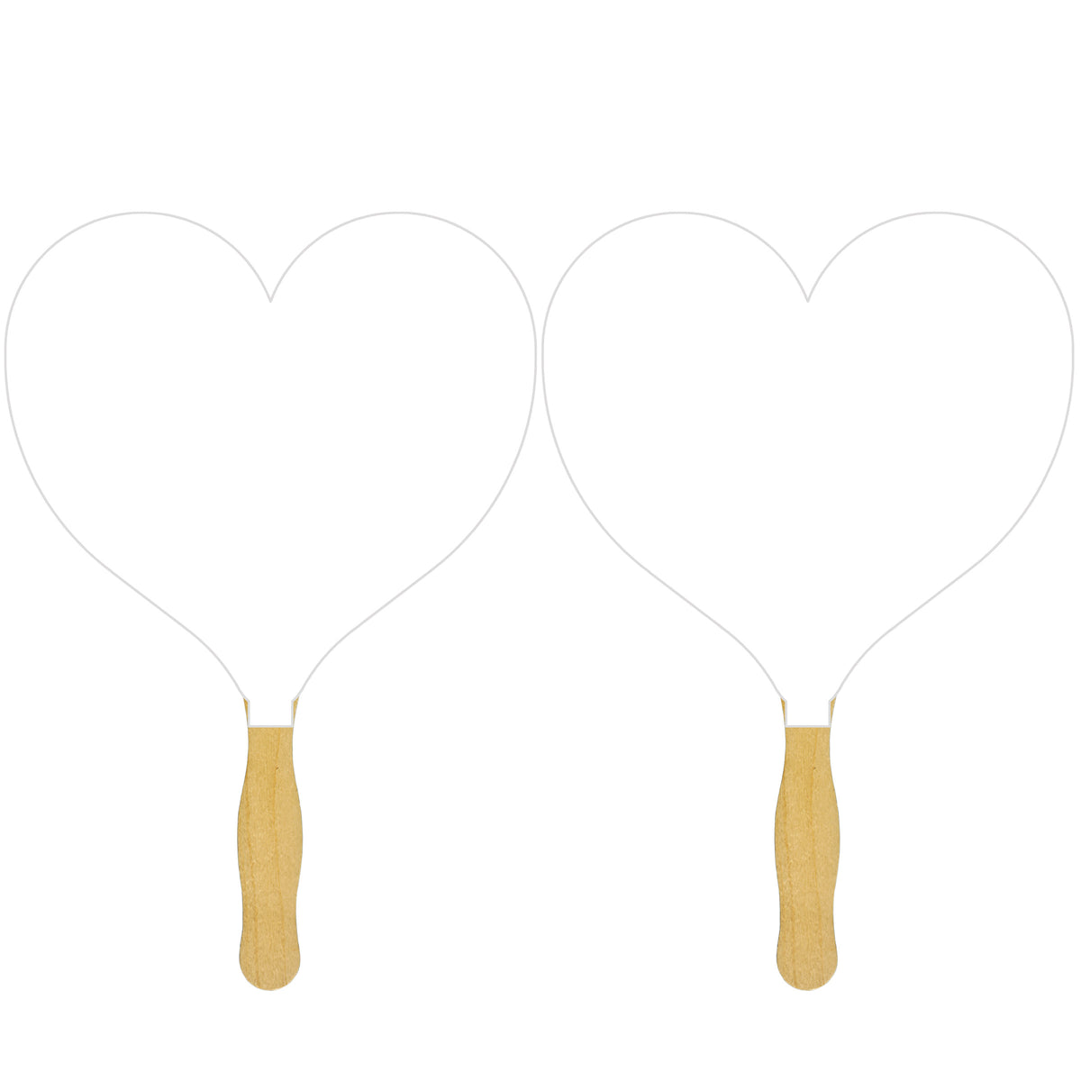 Heart Sandwiched Hand Fan (2 Side/1 imprint color)