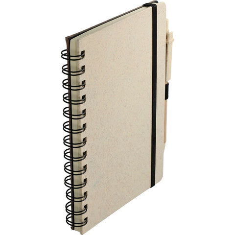 5'' x 7'' FSC® Mix Wheat Straw Notebook with Pen