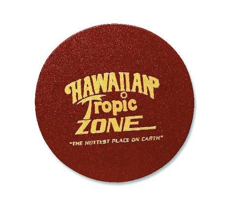 Bonded leather single large round coaster brown