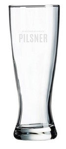 Super Tall Pilsner 20oz clear glass - Etched