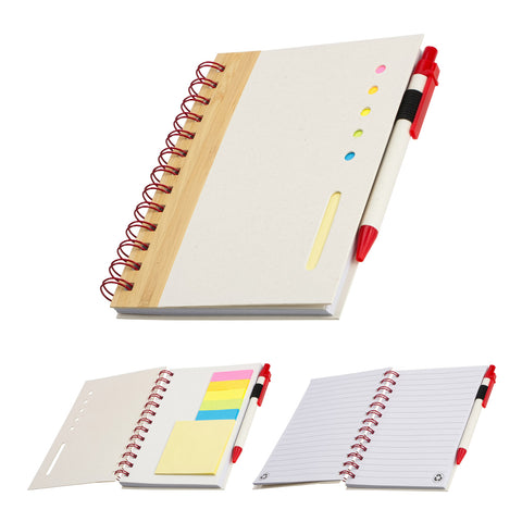 Camber Spiral Notebook with Colorful Sticky Notes & Pen