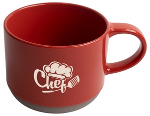 Alana 17oz mug red/grey bottom trim in a Ripple gift box - Etched