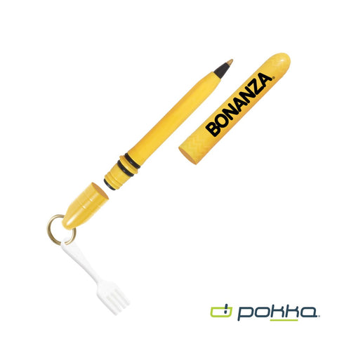Pokka? Pocket Pen w/Dock & Gold Keyring & Charm in Tin Box