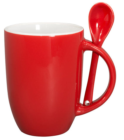 12 Oz. Dapper Ceramic Mug w/Spoon