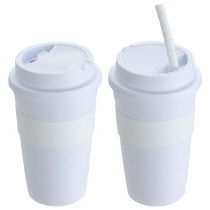 Bistro 14 oz Coffee Cup with Silicone Sleeve + Straw