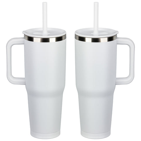 SENSO® Summit 40 oz Insulated Stainless Steel Travel Mug with Press-In Straw