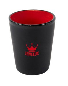 Hilo Thimble 1.5oz 2tone black/red ceramic shot glass